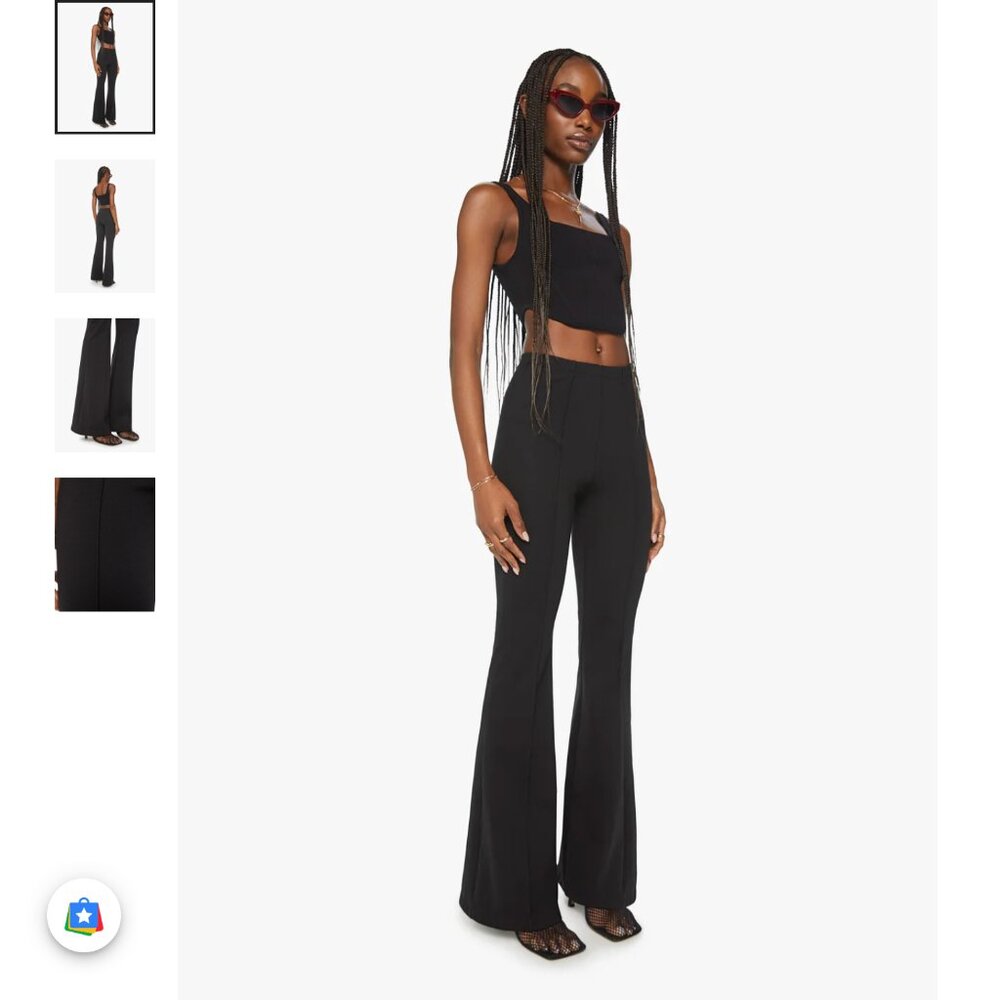 MOTHER The Smooth Cruiser Heel Pant - Black - M - New With Tags